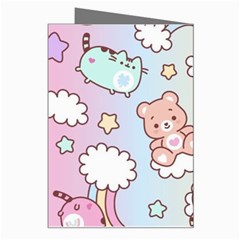 Usheen Carebears, Bears, Cat, Colorful, Cute, Pastel, Pattern Greeting Card from ArtsNow.com Right