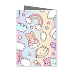 Usheen Carebears, Bears, Cat, Colorful, Cute, Pastel, Pattern Mini Greeting Cards (Pkg of 8)