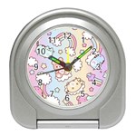 Usheen Carebears, Bears, Cat, Colorful, Cute, Pastel, Pattern Travel Alarm Clock