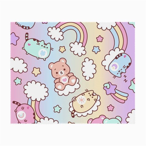 Usheen Carebears, Bears, Cat, Colorful, Cute, Pastel, Pattern Small Glasses Cloth from ArtsNow.com Front