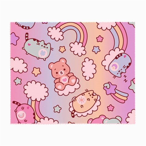 Usheen Carebears, Bears, Cat, Colorful, Cute, Pastel, Pattern Small Glasses Cloth from ArtsNow.com Front