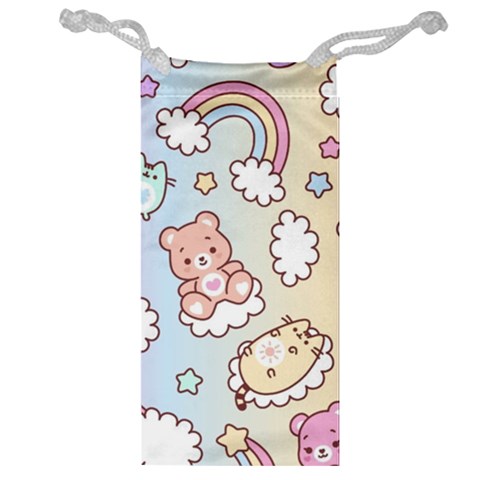 Usheen Carebears, Bears, Cat, Colorful, Cute, Pastel, Pattern Jewelry Bag from ArtsNow.com Front