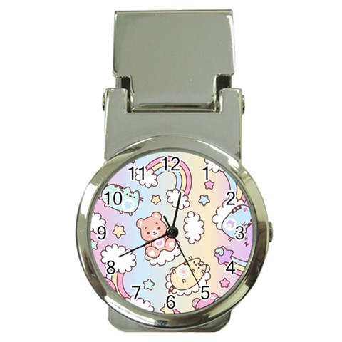 Usheen Carebears, Bears, Cat, Colorful, Cute, Pastel, Pattern Money Clip Watches from ArtsNow.com Front