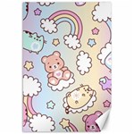 Usheen Carebears, Bears, Cat, Colorful, Cute, Pastel, Pattern Canvas 12  x 18 