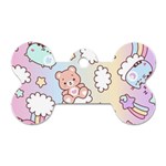 Usheen Carebears, Bears, Cat, Colorful, Cute, Pastel, Pattern Dog Tag Bone (One Side)