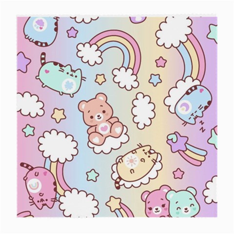 Usheen Carebears, Bears, Cat, Colorful, Cute, Pastel, Pattern Medium Glasses Cloth from ArtsNow.com Front