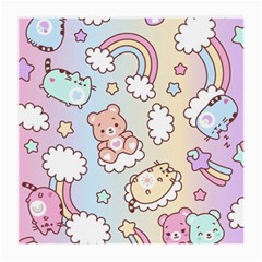 Usheen Carebears, Bears, Cat, Colorful, Cute, Pastel, Pattern Medium Glasses Cloth (2 Sides) from ArtsNow.com Back