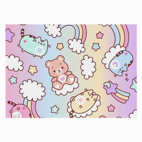 Usheen Carebears, Bears, Cat, Colorful, Cute, Pastel, Pattern Large Glasses Cloth from ArtsNow.com Front