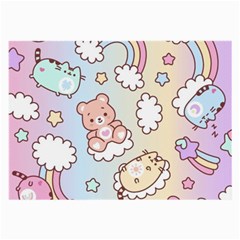 Usheen Carebears, Bears, Cat, Colorful, Cute, Pastel, Pattern Large Glasses Cloth (2 Sides) from ArtsNow.com Front