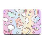 Usheen Carebears, Bears, Cat, Colorful, Cute, Pastel, Pattern Small Doormat