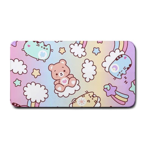 Usheen Carebears, Bears, Cat, Colorful, Cute, Pastel, Pattern Medium Bar Mat from ArtsNow.com 16 x8.5  Bar Mat