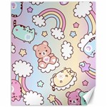 Usheen Carebears, Bears, Cat, Colorful, Cute, Pastel, Pattern Canvas 11  x 14 