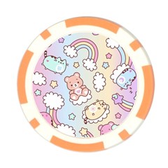 Usheen Carebears, Bears, Cat, Colorful, Cute, Pastel, Pattern Poker Chip Card Guard from ArtsNow.com Back