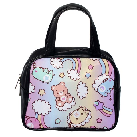 Usheen Carebears, Bears, Cat, Colorful, Cute, Pastel, Pattern Classic Handbag (One Side) from ArtsNow.com Front