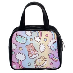 Usheen Carebears, Bears, Cat, Colorful, Cute, Pastel, Pattern Classic Handbag (Two Sides) from ArtsNow.com Front