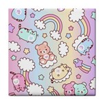 Usheen Carebears, Bears, Cat, Colorful, Cute, Pastel, Pattern Face Towel