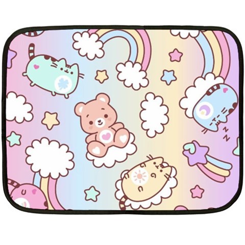 Usheen Carebears, Bears, Cat, Colorful, Cute, Pastel, Pattern Fleece Blanket (Mini) from ArtsNow.com 35 x27  Blanket