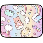 Usheen Carebears, Bears, Cat, Colorful, Cute, Pastel, Pattern Fleece Blanket (Mini)