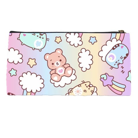 Usheen Carebears, Bears, Cat, Colorful, Cute, Pastel, Pattern Pencil Case from ArtsNow.com Back