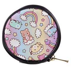 Usheen Carebears, Bears, Cat, Colorful, Cute, Pastel, Pattern Mini Makeup Bag from ArtsNow.com Front