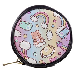 Usheen Carebears, Bears, Cat, Colorful, Cute, Pastel, Pattern Mini Makeup Bag from ArtsNow.com Back