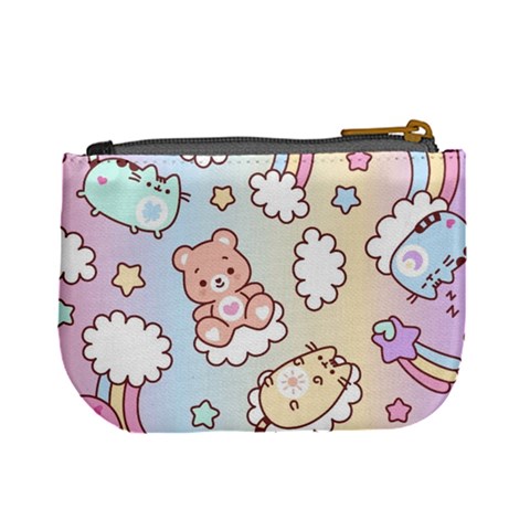 Usheen Carebears, Bears, Cat, Colorful, Cute, Pastel, Pattern Mini Coin Purse from ArtsNow.com Back