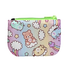 Usheen Carebears, Bears, Cat, Colorful, Cute, Pastel, Pattern Mini Coin Purse from ArtsNow.com Back