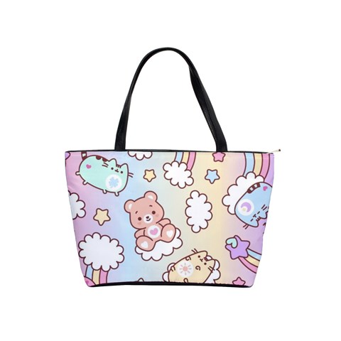 Usheen Carebears, Bears, Cat, Colorful, Cute, Pastel, Pattern Classic Shoulder Handbag from ArtsNow.com Front