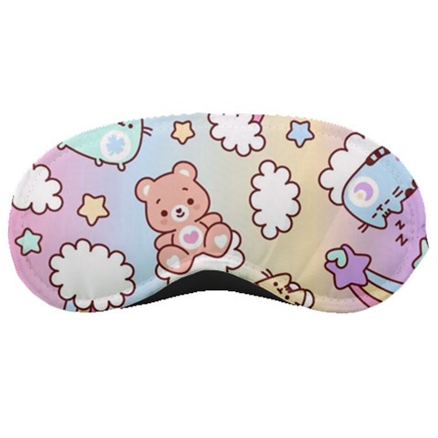 Usheen Carebears, Bears, Cat, Colorful, Cute, Pastel, Pattern Sleep Mask from ArtsNow.com Front