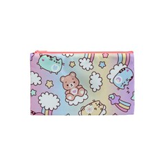 Usheen Carebears, Bears, Cat, Colorful, Cute, Pastel, Pattern Cosmetic Bag (Small) from ArtsNow.com Front