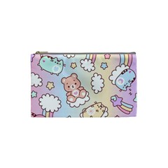 Usheen Carebears, Bears, Cat, Colorful, Cute, Pastel, Pattern Cosmetic Bag (Small) from ArtsNow.com Front