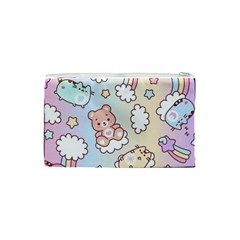 Usheen Carebears, Bears, Cat, Colorful, Cute, Pastel, Pattern Cosmetic Bag (Small) from ArtsNow.com Back