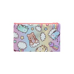 Usheen Carebears, Bears, Cat, Colorful, Cute, Pastel, Pattern Cosmetic Bag (Small) from ArtsNow.com Back