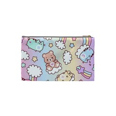 Usheen Carebears, Bears, Cat, Colorful, Cute, Pastel, Pattern Cosmetic Bag (Small) from ArtsNow.com Back