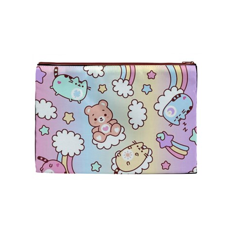 Usheen Carebears, Bears, Cat, Colorful, Cute, Pastel, Pattern Cosmetic Bag (Medium) from ArtsNow.com Front