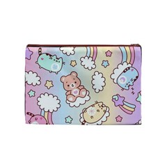 Usheen Carebears, Bears, Cat, Colorful, Cute, Pastel, Pattern Cosmetic Bag (Medium) from ArtsNow.com Front