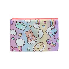 Usheen Carebears, Bears, Cat, Colorful, Cute, Pastel, Pattern Cosmetic Bag (Medium) from ArtsNow.com Front