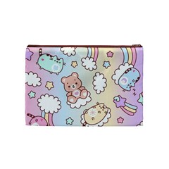 Usheen Carebears, Bears, Cat, Colorful, Cute, Pastel, Pattern Cosmetic Bag (Medium) from ArtsNow.com Back