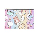 Usheen Carebears, Bears, Cat, Colorful, Cute, Pastel, Pattern Cosmetic Bag (Large)