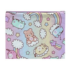 Usheen Carebears, Bears, Cat, Colorful, Cute, Pastel, Pattern Cosmetic Bag (XL) from ArtsNow.com Back