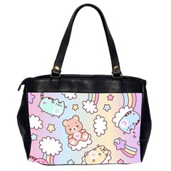 Usheen Carebears, Bears, Cat, Colorful, Cute, Pastel, Pattern Oversize Office Handbag (2 Sides) from ArtsNow.com Back