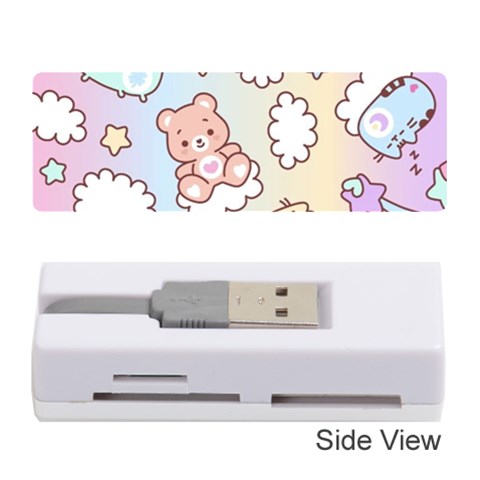 Usheen Carebears, Bears, Cat, Colorful, Cute, Pastel, Pattern Memory Card Reader (Stick) from ArtsNow.com Front