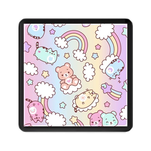 Usheen Carebears, Bears, Cat, Colorful, Cute, Pastel, Pattern Memory Card Reader (Square) from ArtsNow.com Front