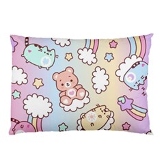 Usheen Carebears, Bears, Cat, Colorful, Cute, Pastel, Pattern Pillow Case (Two Sides) from ArtsNow.com Front