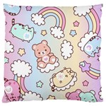 Usheen Carebears, Bears, Cat, Colorful, Cute, Pastel, Pattern Large Cushion Case (One Side)