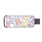 Usheen Carebears, Bears, Cat, Colorful, Cute, Pastel, Pattern Portable USB Flash (One Side)