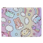 Usheen Carebears, Bears, Cat, Colorful, Cute, Pastel, Pattern Cosmetic Bag (XXL)