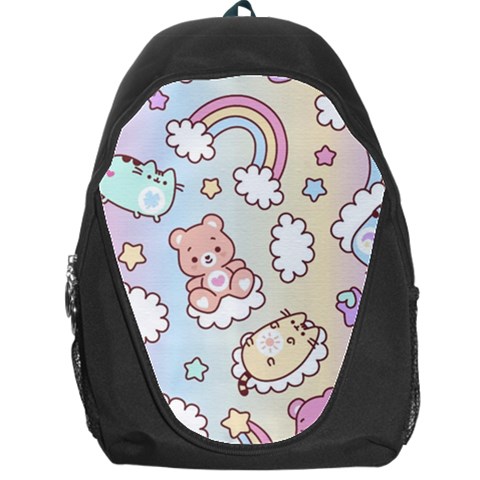 Usheen Carebears, Bears, Cat, Colorful, Cute, Pastel, Pattern Backpack Bag from ArtsNow.com Front