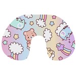 Usheen Carebears, Bears, Cat, Colorful, Cute, Pastel, Pattern Travel Neck Pillow