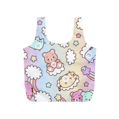 Usheen Carebears, Bears, Cat, Colorful, Cute, Pastel, Pattern Full Print Recycle Bag (S) from ArtsNow.com Front